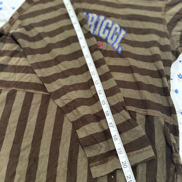 VTG 90s Z. Cavaricci Brown Striped Hooded Pullover Top. Embroidered Logo. - Picture 5 of 9